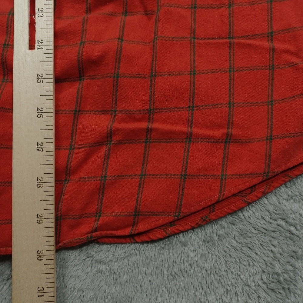 Orvis Shirt Mens Medium Orange Plaid Button Up Outdoor Casual Wool Blend - Picture 6 of 7